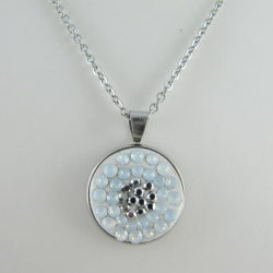 Kette Weiß Glitzer White Opal Silber (SCK23)