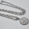 Edelstahl kette Kristalle Weiß Crystal Silver Kette (SCK38)