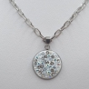 Edelstahl kette Kristalle Weiß Crystal Silver Kette (SCK38)
