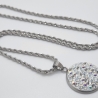 Edelstahl kette Kristalle Weiß Crystal Silver Kette (SCK38)