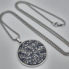 Kette mit großem Anhänger Schwarz / Grau / Anthrazit (SCK48)