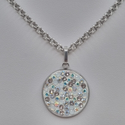 Edelstahl kette Kristalle Weiß Crystal AB Kette (SCK52)