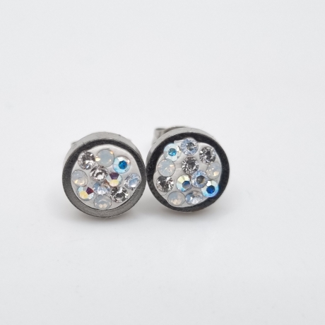 Ohrstecker Weiß Crysrtal AB Edelstahl (SCO14)