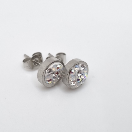 Ohrstecker Weiß Crysrtal AB Edelstahl (SCO14)