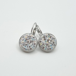 Ohrringe Ohrhänger weiß glitzer kristall Edelstahl (SCO29)