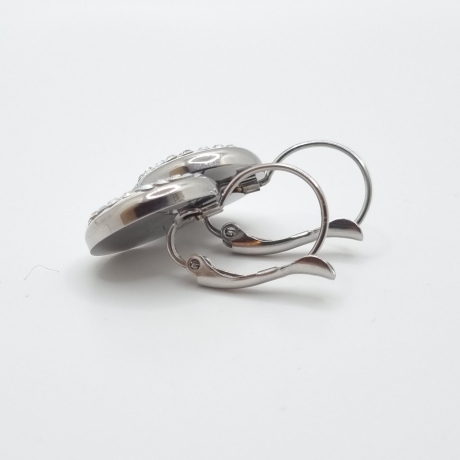 Ohrringe Ohrhänger weiß glitzer kristall Edelstahl (SCO29)