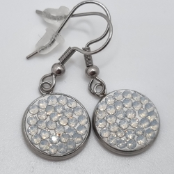 Ohrringe mit Swarovski® Kristallen White Opal - Edelstahl (SCO36)