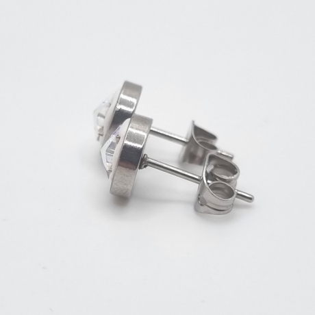 Ohrstecker Weiß Crystal AB Stern Edelstahl (SCO41)