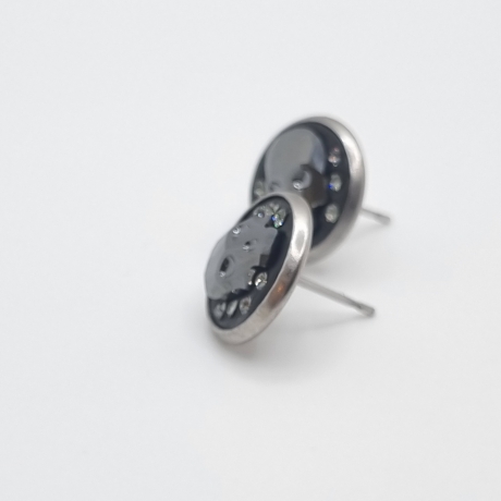 Ohrstecker Grau Skull Edelstahl (SCO42)