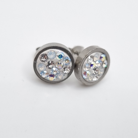 Ohrstecker Weiß Crystal AB Edelstahl (SCO45)