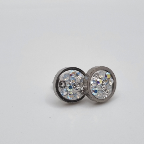 Ohrstecker Weiß Crystal AB Edelstahl (SCO45)