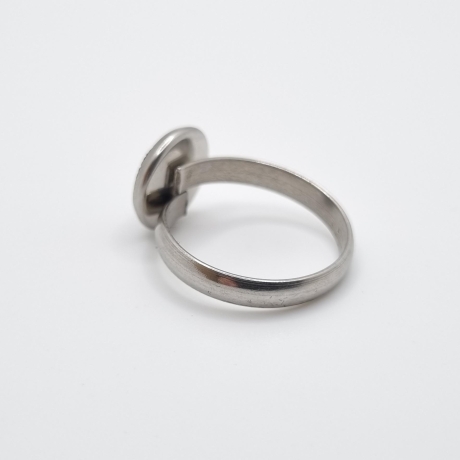 Ring Weiß glitzer Kristalle Schwarz Grau (SCR25)