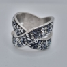 Edelstahl Statement Ring  Grau Schwarz Silber (SCR34)