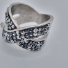 Edelstahl Statement Ring  Grau Schwarz Silber (SCR34)