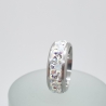 Edelstahl Ring Kristalle Weiß Crystal Silver Ring (SCR44)
