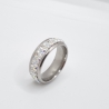 Edelstahl Ring Kristalle Weiß Crystal Silver Ring (SCR49)