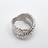 Edelstahl Ring Kristalle Weiß Crystal Silver (SCR51)