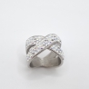 Edelstahl Ring Kristalle Weiß Crystal Silver (SCR51)