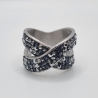 Edelstahl Statement Ring  Grau Schwarz Silber (SCR55)