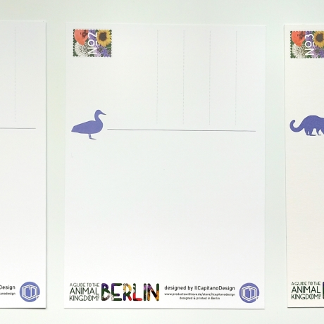 3 Postkarten Set A5 Animal Guide Berlin Grafikdesign Urban Nature