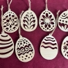 Ostereier Anhänger aus Holz mit Muster – gefräst – naturbelassen