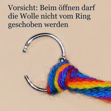 Taschenanhänger Schlüsselanhänger Ranzenbaumler aus Wolle Regenbo