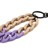 Schlüsselanhänger mit Karabiner Beige/Lila
