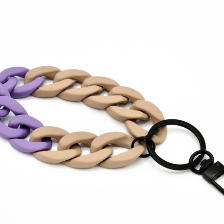 Schlüsselanhänger mit Karabiner Beige/Lila