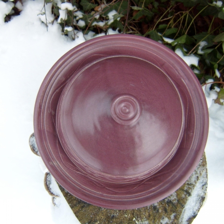 Keramik; große Butterdose / Käseglocke - 2-tlg.