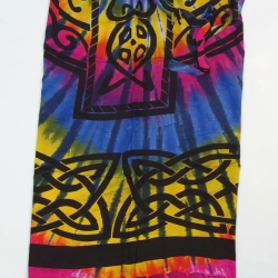 Damen-Wickelrock mit 2 Bändern + Fransen, 110x75 cm, neu