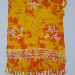 Damen-Wickelrock mit 2 Bändern + Fransen, 110x75 cm, neu