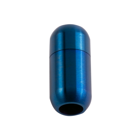 Edelstahl Magnetverschluss Blau 18x7mm (ID 5mm) gebürstet 