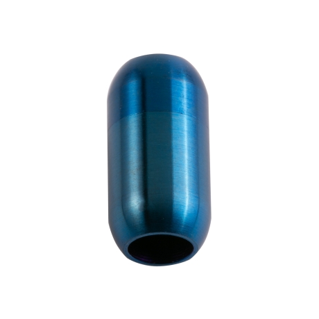 Edelstahl Magnetverschluss Blau 19x10mm (ID 6mm) gebürstet 