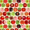 50cm Dekostoff 100% Baumwolle Apfel Äpfel rot grün retro Apple
