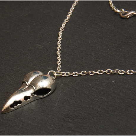Gothic Vogel Schädel Halskette – Halsschmuck filigran handmade