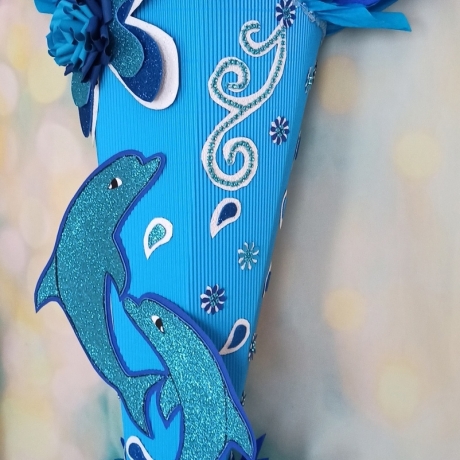 Schultüte Delfin  Zuckertüte für Mädchen
