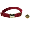 Hundehalsband mit Hundemarke personalisierbar - Baumwollsamt Rot