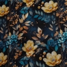 Flowing Bloom Blumen nachtblau Taschenstoff wasserabweisend