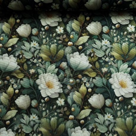 Flowing Bloom Blumen grün Taschenstoff wasserabweisend