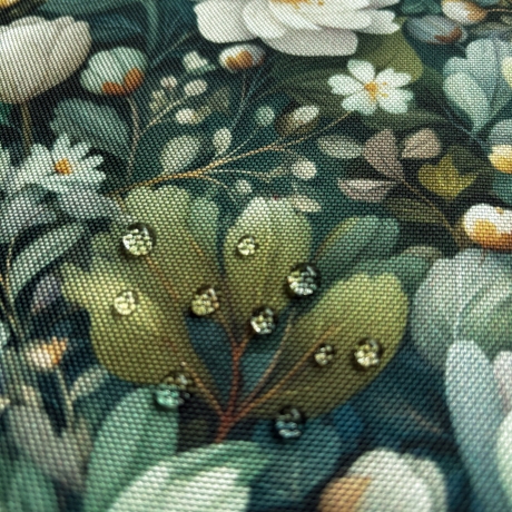Flowing Bloom Blumen grün Taschenstoff wasserabweisend