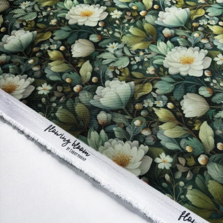 Flowing Bloom Blumen grün Taschenstoff wasserabweisend