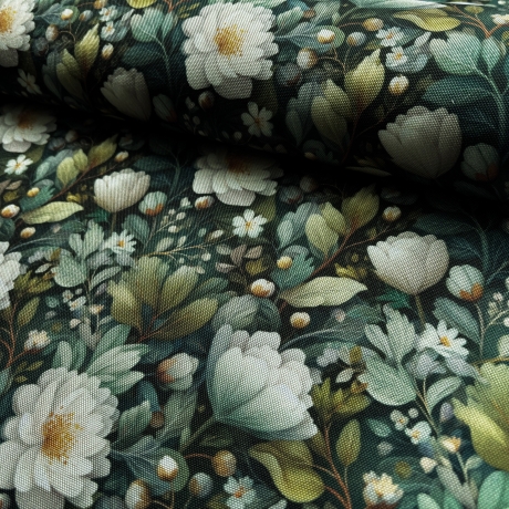 Flowing Bloom Blumen grün Taschenstoff wasserabweisend