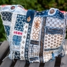 Designertasche - UPCYCLING Jeans-Tasche mit Sashiko-Stickerei