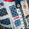 Designertasche - UPCYCLING Jeans-Tasche mit Sashiko-Stickerei