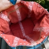 Designertasche - UPCYCLING Jeans-Tasche mit Sashiko-Stickerei