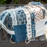 Designertasche - UPCYCLING Jeans-Tasche mit Sashiko-Stickerei