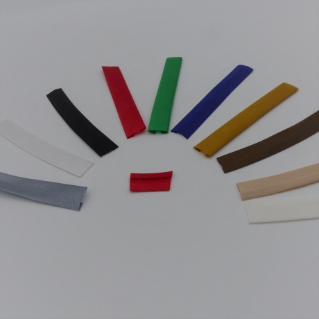 Satinschrägband, gefalzt 15 mm, viele Farben, Einfassband