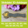 Stickdatei 3D-Anhänger SAUFBRUDI, 3D-Stick, Lesezeichen