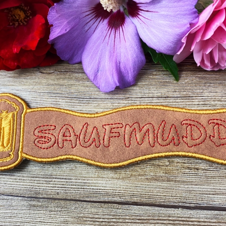 Stickdatei 3D-Anhänger SAUFMUDDI, 3D-Stick, Lesezeichen