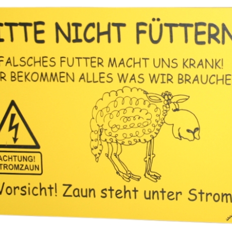 Schild SCHAFE füttern verboten 3 groß - Gravurschild